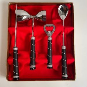 Swank vintage barware set of four bar tools for mixing drinks
